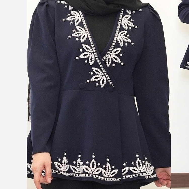 کت مجلسی جلو بسته سایز بزرگ مرواریدی