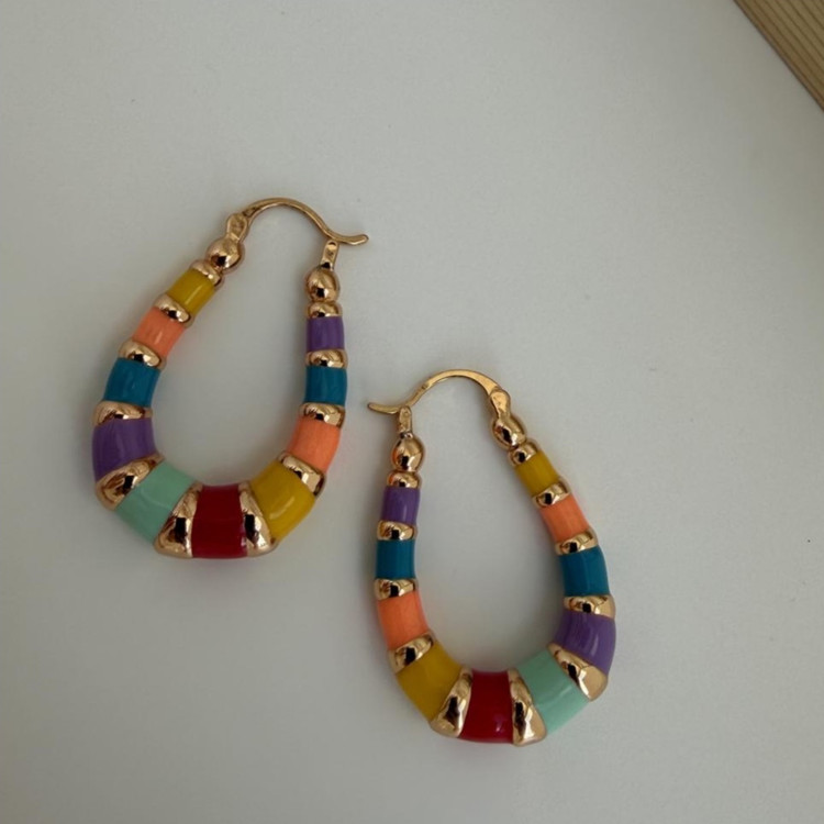 گوشواره میناکاری مارک ysx رنگی