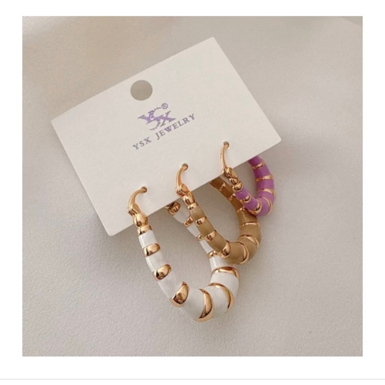 گوشواره میناکاری مارک ysx رنگی