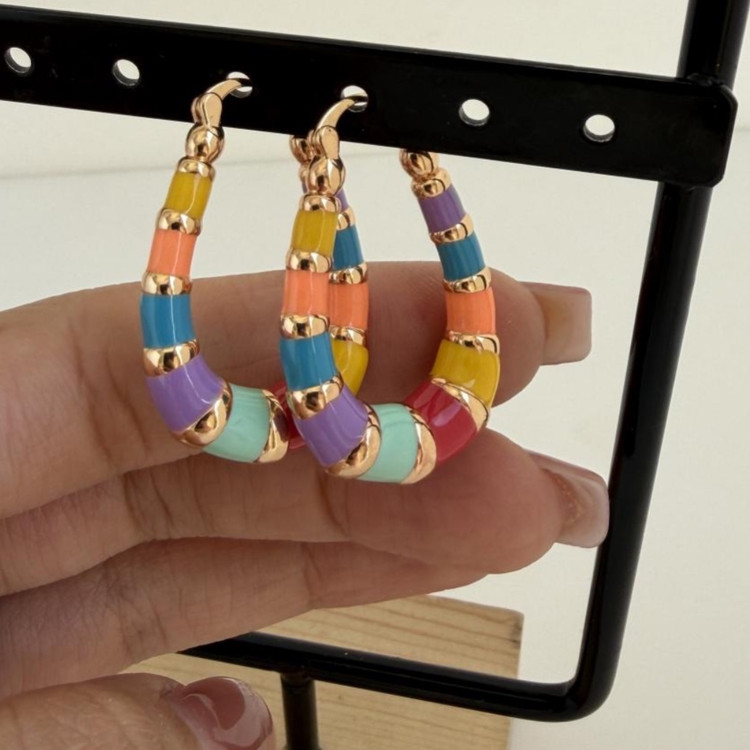 گوشواره میناکاری مارک ysx رنگی