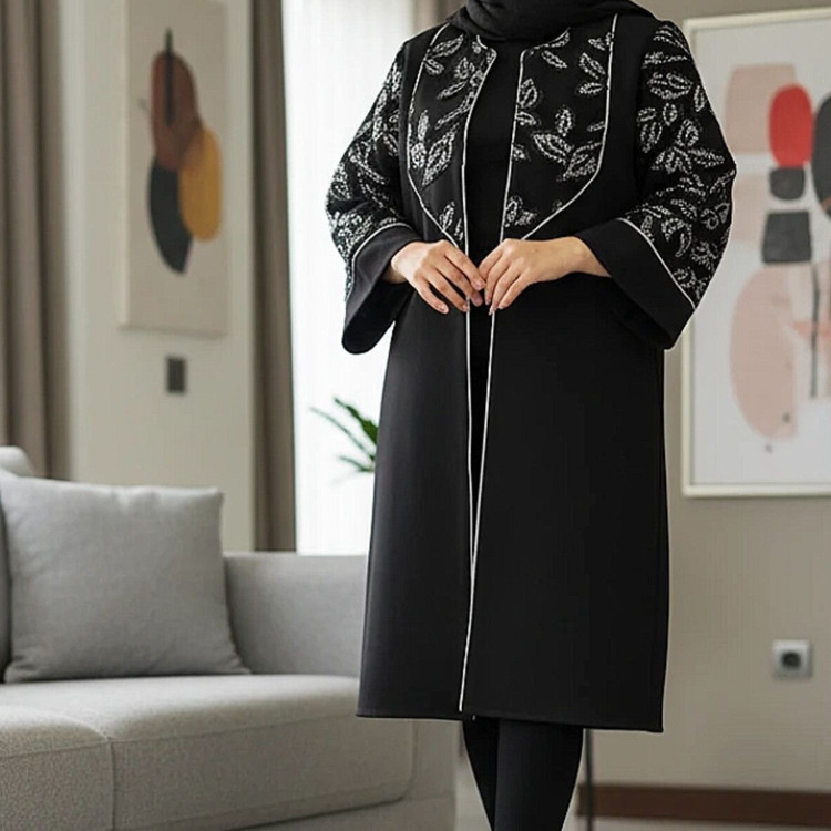 مانتو زنانه مجلسی کار شده سایز بزرگ