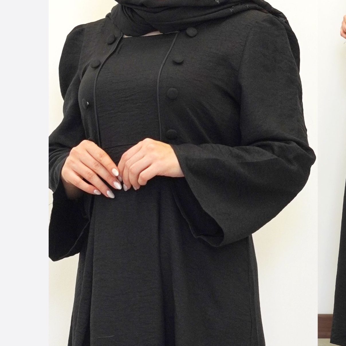 پیراهن سایز بزرگ زنانه بلند طرح دکمه دار
