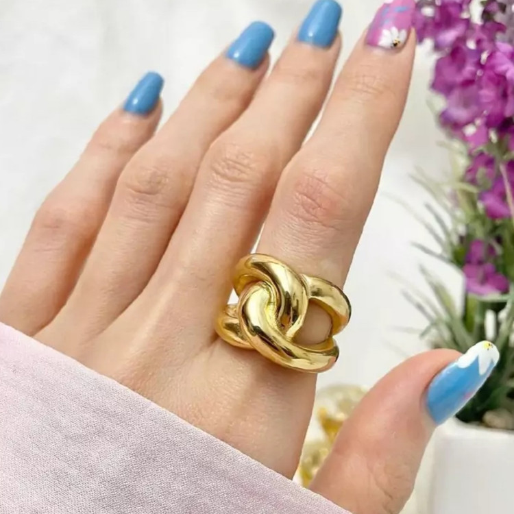 انگشتر زنانه طرح دو گره استیل