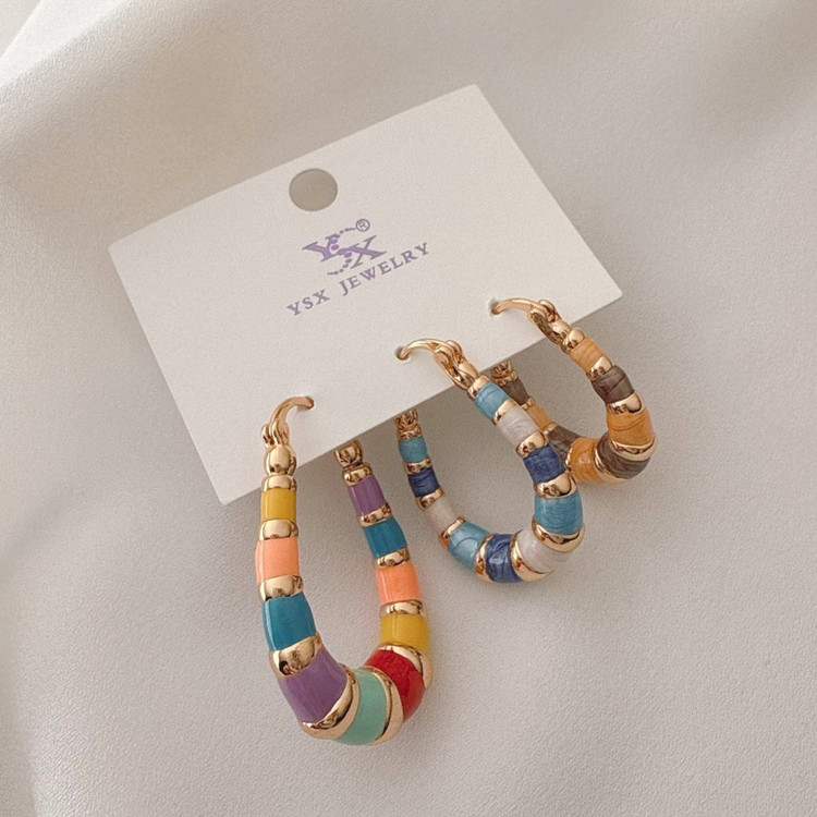 گوشواره رنگی میناکاری بدون حساسیت