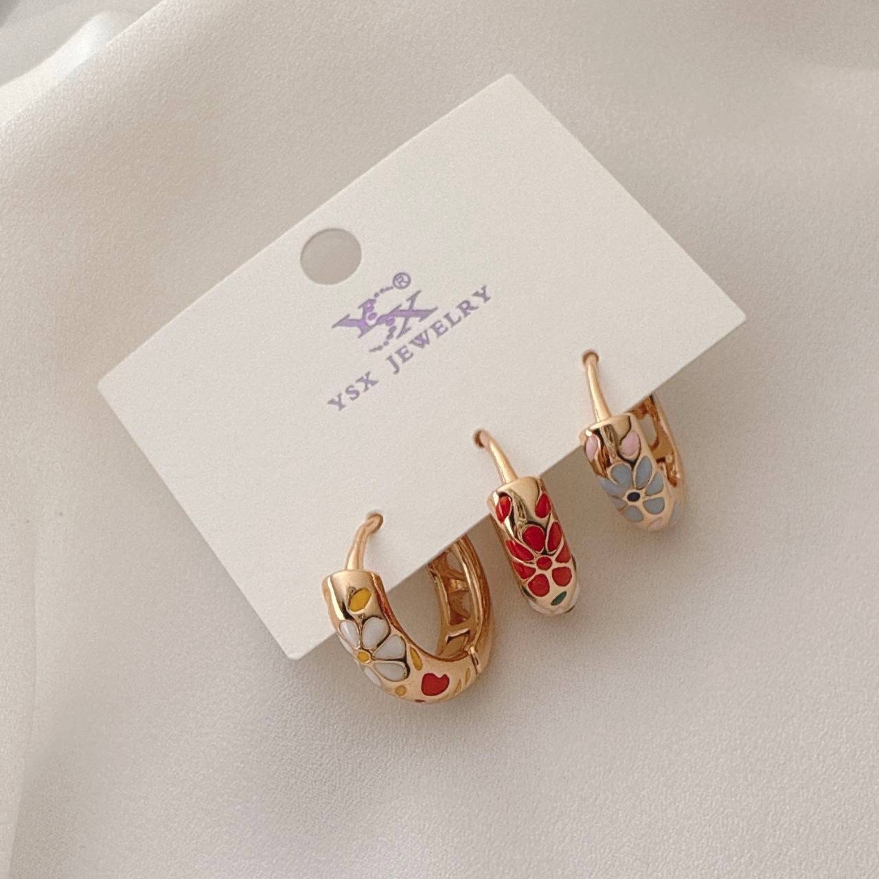 گوشواره میناکاری طرحدار رنگی