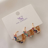 گوشواره میناکاری طرحدار رنگی