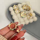گوشواره میناکاری نگین دار زنانه حلقه ای