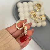 دستبند و گوشواره مثلثی میناکاری رنگی آبکاری ترک