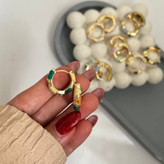 دستبند و گوشواره مثلثی میناکاری رنگی آبکاری ترک