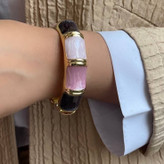 دستبند النگو میناکاری شش ضلعی پهن