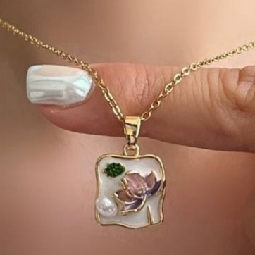 گردنبند مینا رنگی استیل دخترانه زنانه