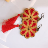 گوشواره سنتی رنگی دخترانه زنانه