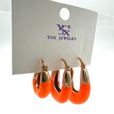 گوشواره رنگی میناکاری طرح اشکی جنس ysx