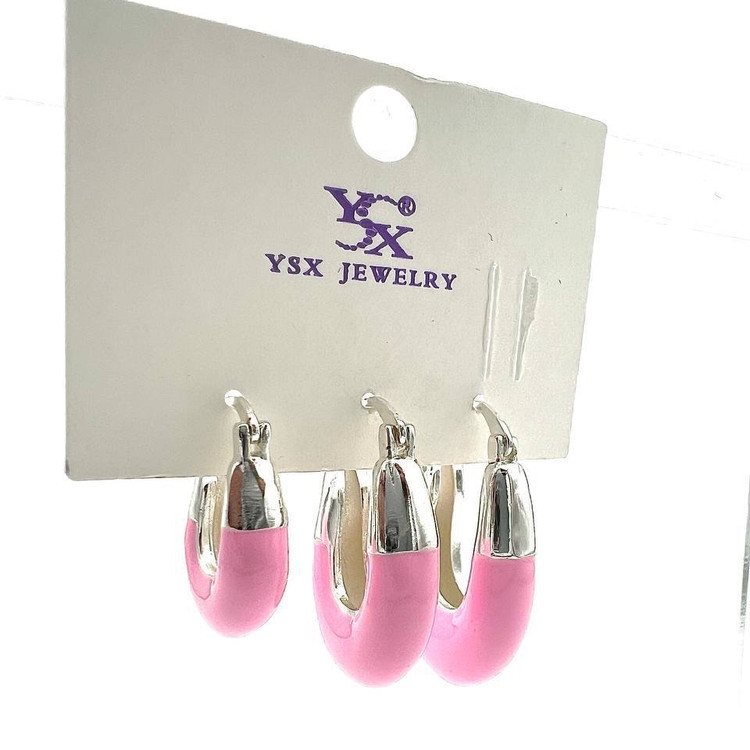 گوشواره رنگی میناکاری طرح اشکی جنس ysx
