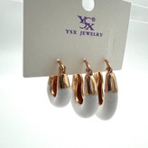 گوشواره رنگی میناکاری طرح اشکی جنس ysx