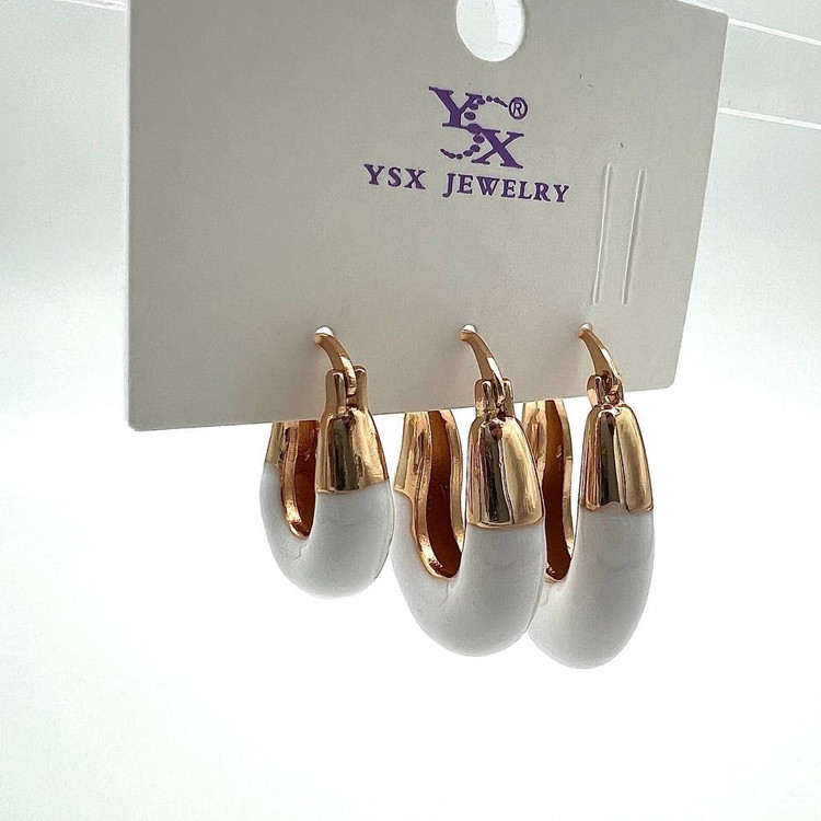 گوشواره رنگی میناکاری طرح اشکی جنس ysx