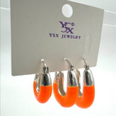 گوشواره رنگی میناکاری طرح اشکی جنس ysx