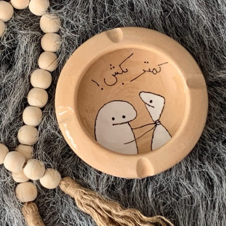زیر سیگاری سرامیکی دست ساز فانتزی