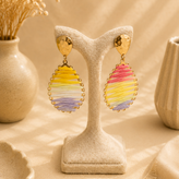 گوشواره طرح حصیری تابستونی زنانه دخترانه