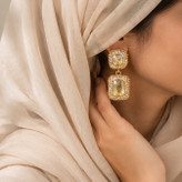 گوشواره نگین دار مجلسی طرح زارا زنانه