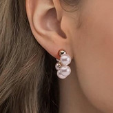 گوشواره حلقه ای مرواریدی ترند فشن زنانه