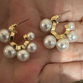 گوشواره حلقه ای مرواریدی ترند فشن زنانه