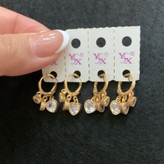 گوشواره حلقه ای نگین قلب ysx