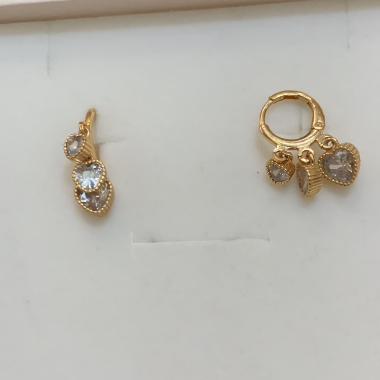 گوشواره حلقه ای نگین قلب ysx